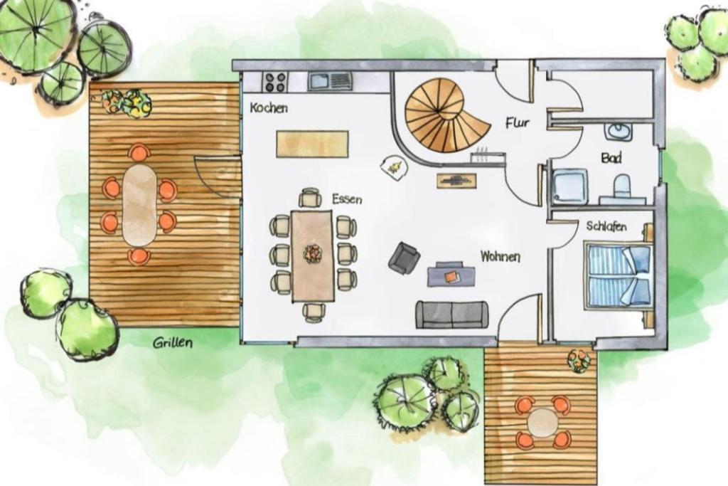 W7 - Sehr Schoenes Ferienhaus Mit Toller Lage Und Super Aussicht In Roebel An Der Mueritz Villa Kültér fotó
